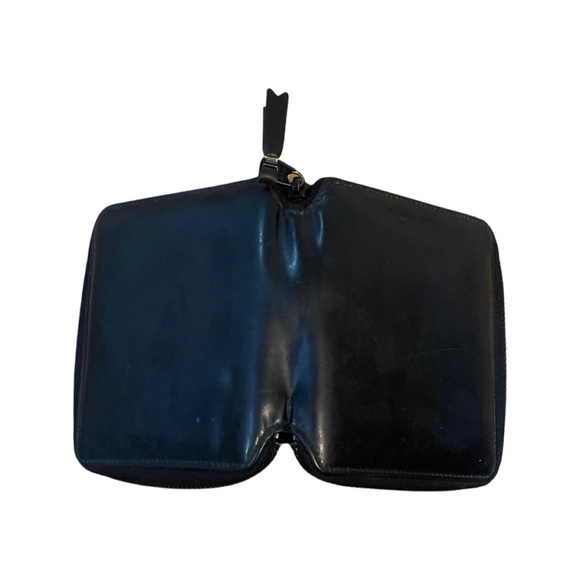 COMME DES GARÇONS ZIP AROUND LEATHER WALLET (DARK BLUE) - Picture 2 of 6